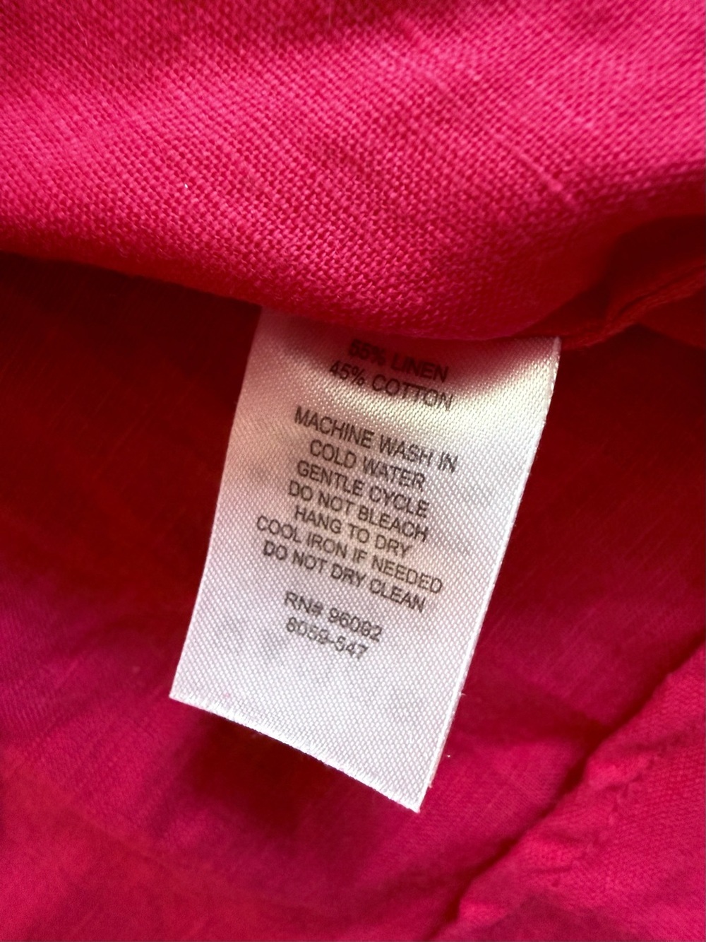 Lila Rose Fuchsia Linen Blend Popover Tunic Blouse Women’s Medium - Picture 4 of 4